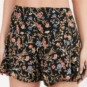Kimchi Blue Urban Outfitters Black Colorful Floral Flowy Flutter Shorts Womens 4